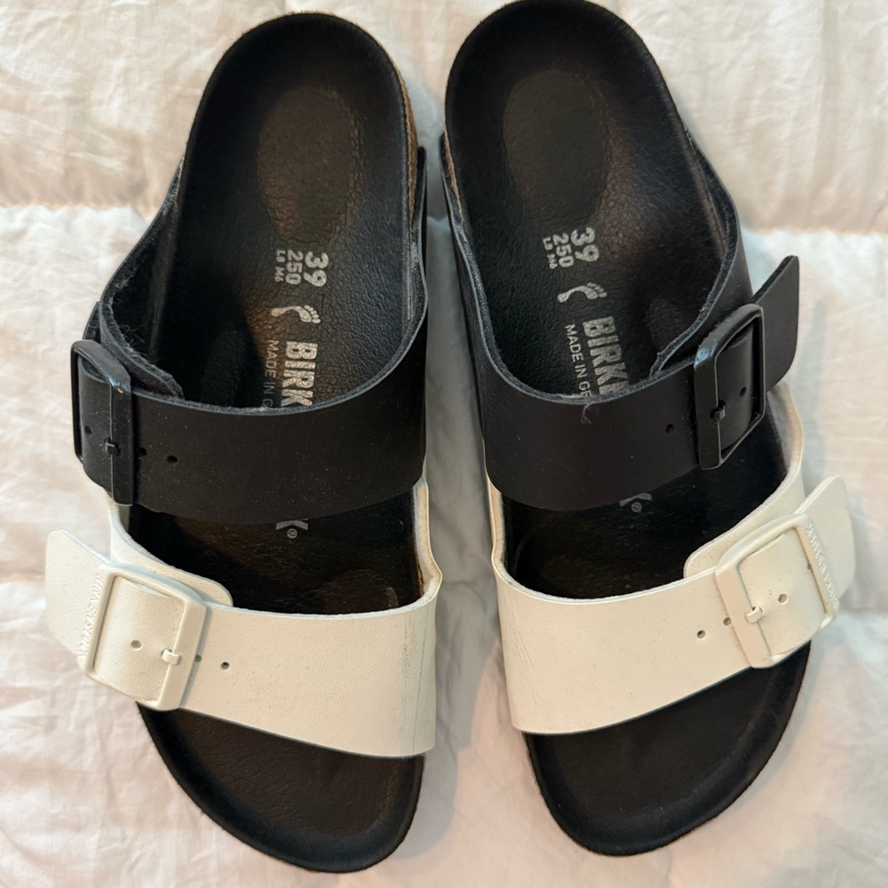 Birkenstock Arizona sandal black/white